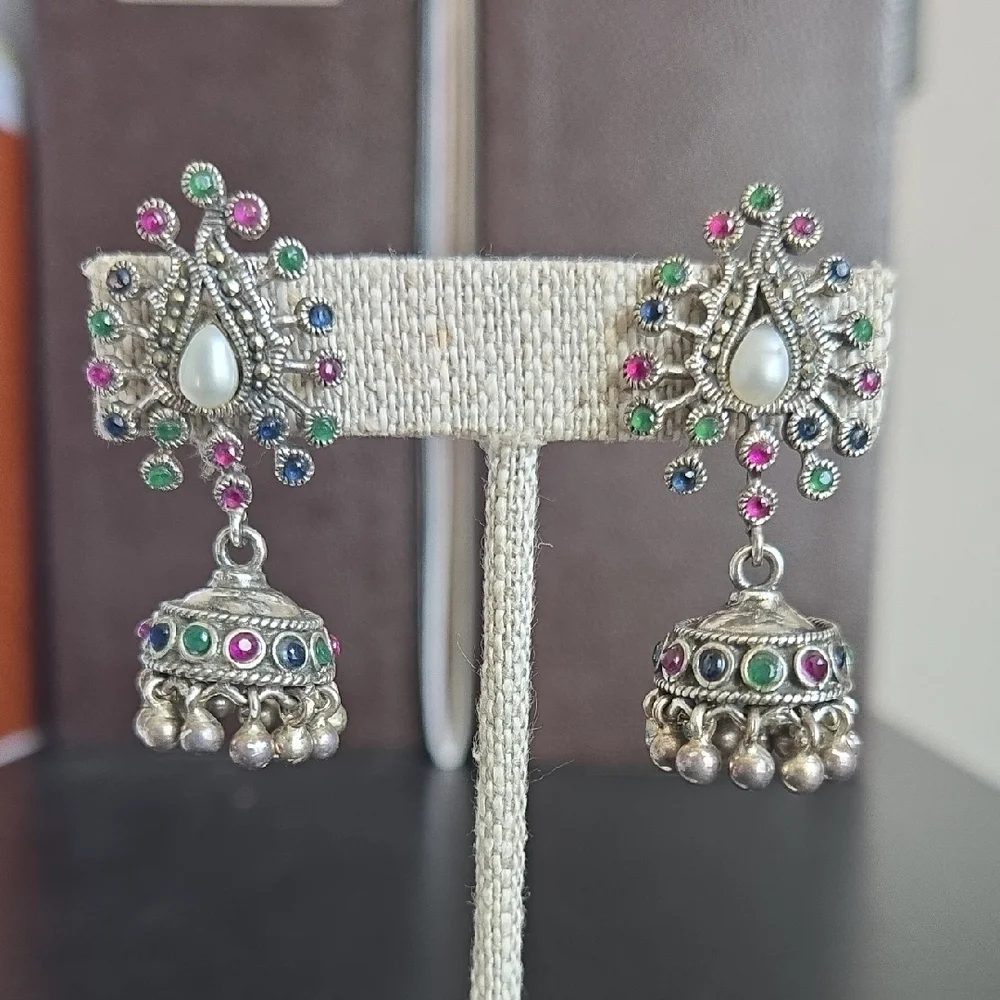 Multistone Jingling Earrings With Gift Box